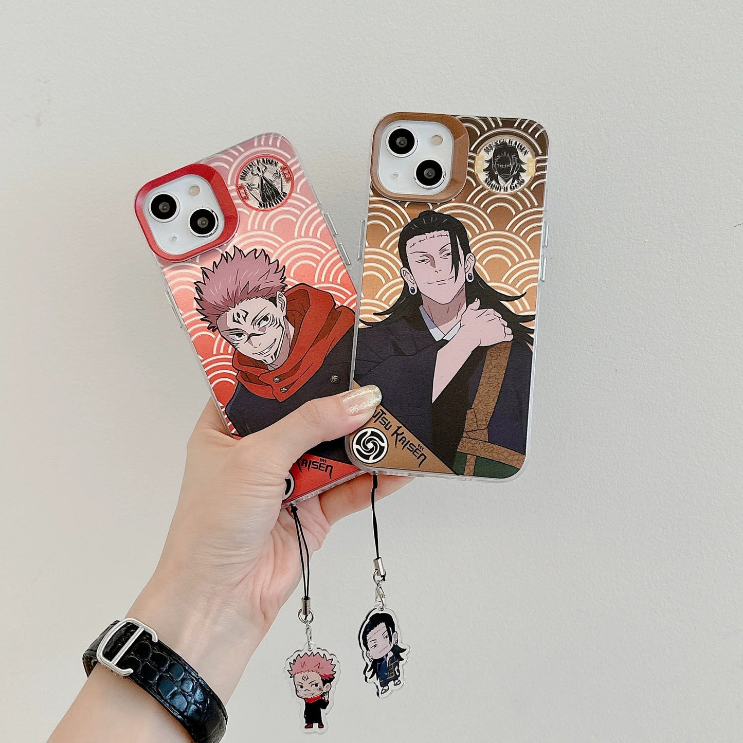 Japanese Anime Jujutsu Kaisen Phone Case with Strap | Yuji Ryomen Sukuna Geto Suguru Choso Mahito - iPhone Case 7 8 PLUS SE2 XS XR X 11 12 13 14 15 16 Pro Promax 12mini 13mini KawaiiGiftLand