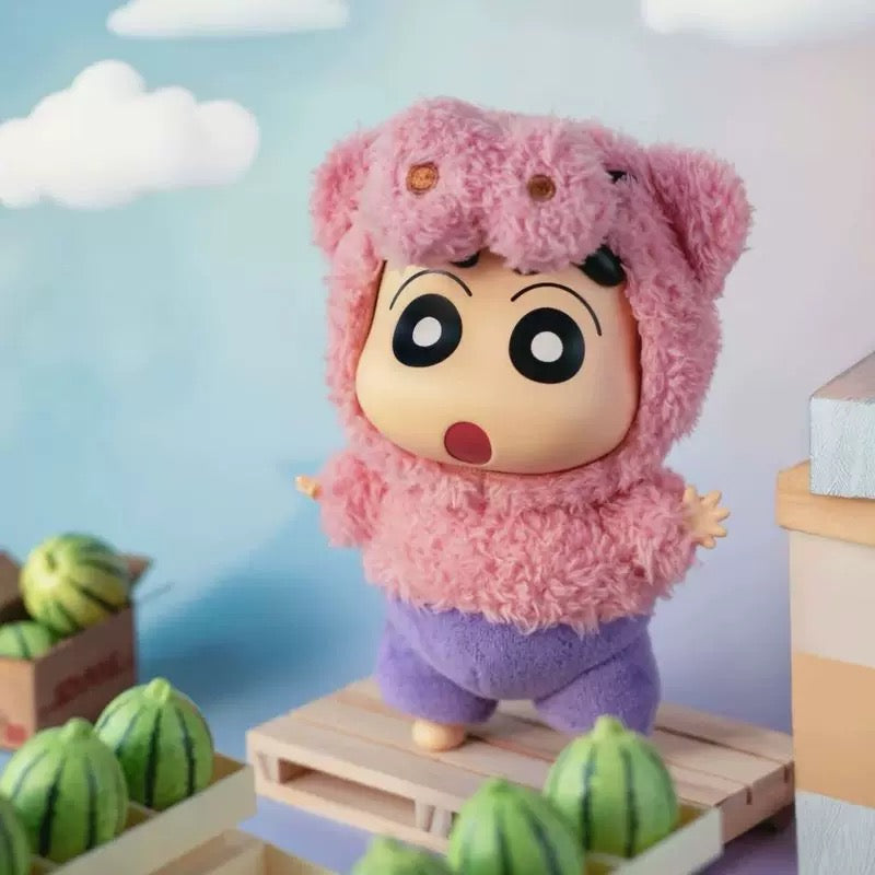 TopToy X Crayon Shin-chan Cosplay Party Part 1 Series Limited | ChocoBi Shiro Action Kamen Buriburi Elephant - Vinyl Face Plush Doll Figure Keychain Collectable Toys Mystery Blind Box