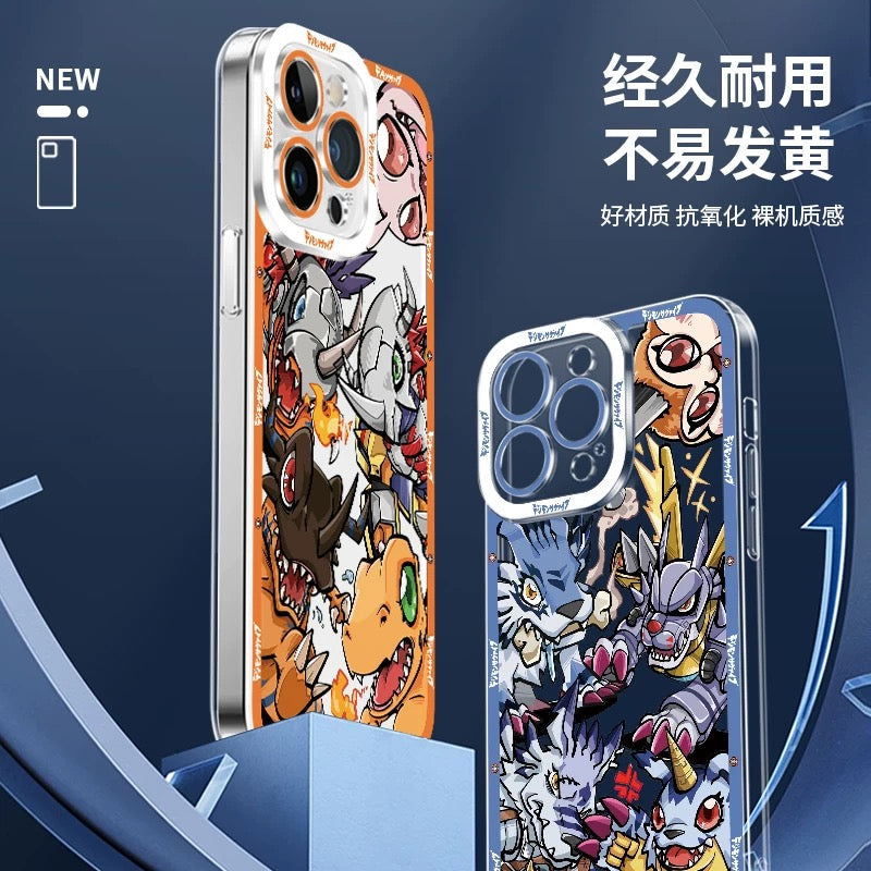 Anime Digimon Digital Monster Evolution Verison | Agumon - iPhone Case 6 7 8 PLUS SE2 XS XR X 11 12 13 14 15 16 16e Pro Promax 12mini 13mini 