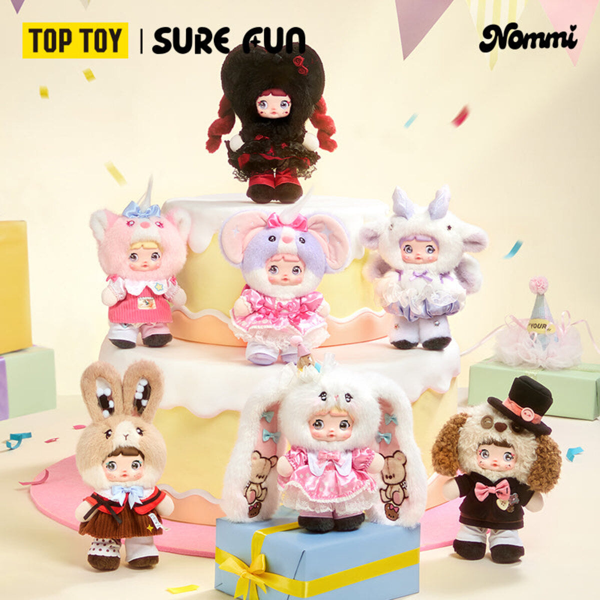 TOPTOY Nommi Treasure Collector Series plush blind box dolls - all 7 designs including the secret Rose Collector
