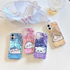 Japanese Cartoon ChiiKawa Laying with Lace Ribbon Laser Case | Chiikawa Hachiware Usagi Momonga - Phone Case Samsung Galaxy S26 S25 S24 S23 S22 S21 FE Ultra Edge