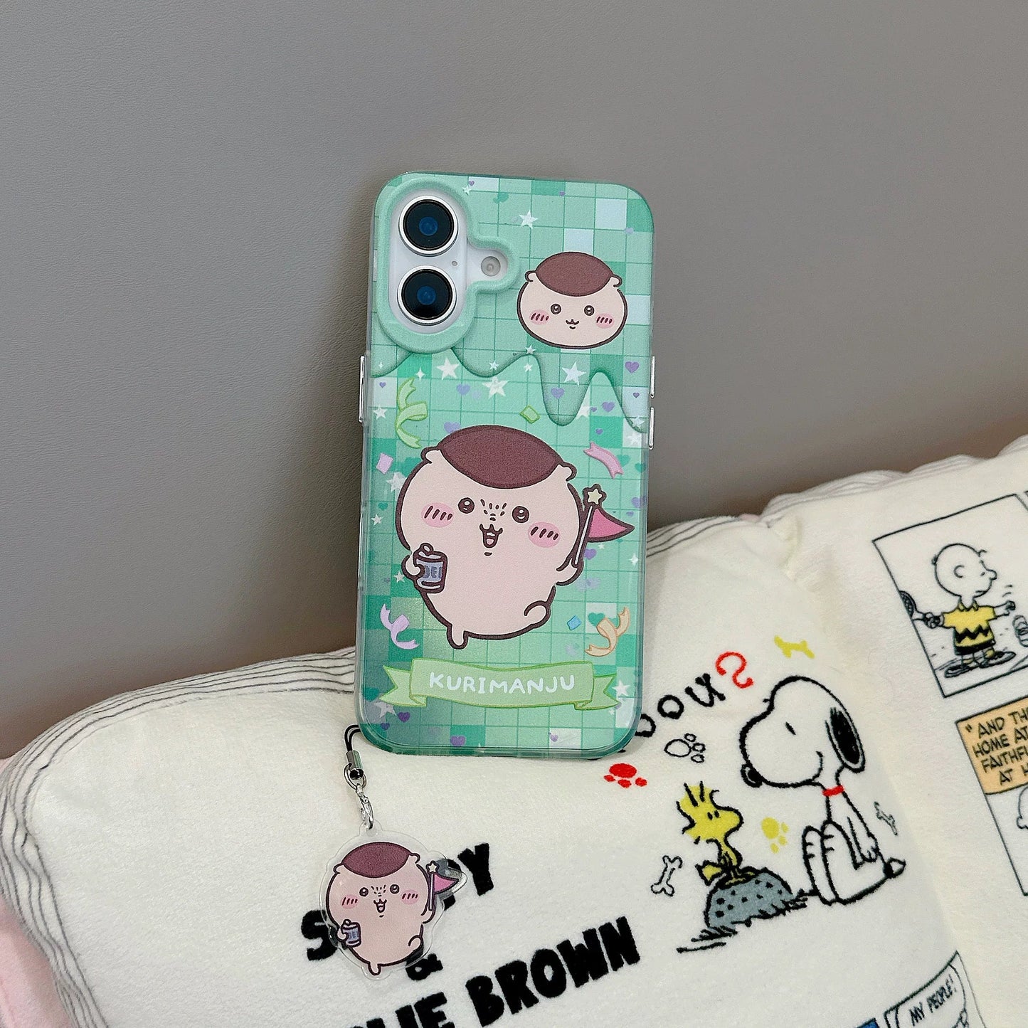 Japanese Cartoon ChiiKawa iPhone Laser Case with Strap | Happy Party Rakko Kurimanju Shisa Furuhonya - Phone Case Samsung Galaxy S26 S25 S24 S23 S22 S21 FE Ultra Edge