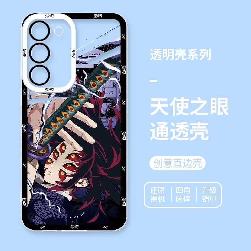 Japanese Anime Kimetsu no Yaiba Demon Slayer Horizontal Version | Kokushibou Tsugikuni Michikatsu Douma Gyoumei Sanemi Kanao Rengoku Uzui Nezuko - Phone Case Samsung Galaxy S26 S25 S24 S23 S22 S21 FE Ultra Edge