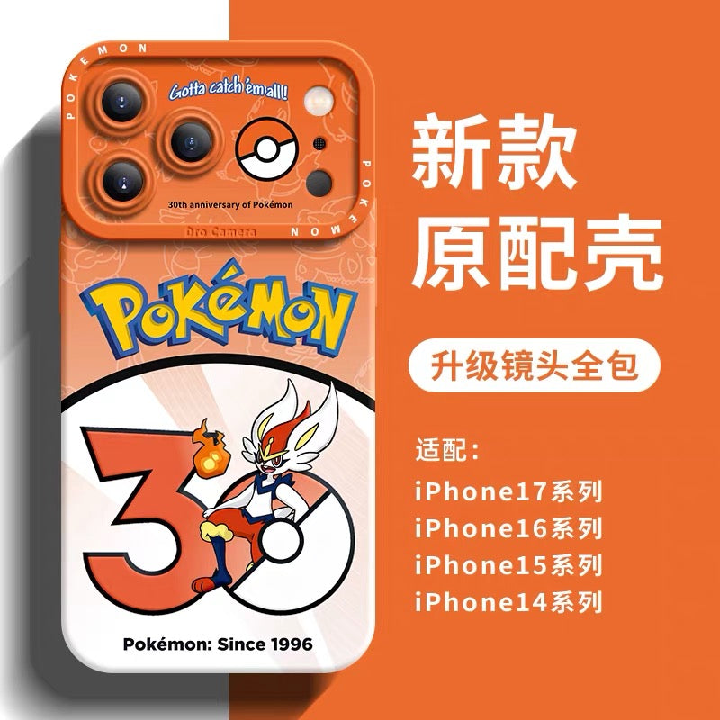 Japanese Cartoon Pokemon Silicone Case Pokemon 30 Anniversary Version Part26 | Rillaboom Cinderace Inteleon Toxtricity Sirfetch'd Hatterene Dragapult Duraludon 8 Styles - iPhone Case PLUS SE2 XS XR X 11 12 13 14 15 16 16e 17 17e Pro Promax 12mini 13mini