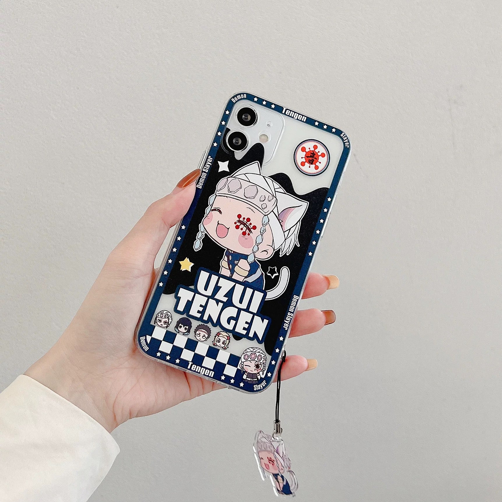 Japanese Anime Kimetsu no Yaiba Demon Slayer Cat Version | Tengen Obanai Mitsuri Sanemi with Phone Stand - iPhone Case PLUS SE2 XS XR X 11 12 13 14 15 16 Pro Promax 12mini 13mini KawaiiGiftLand