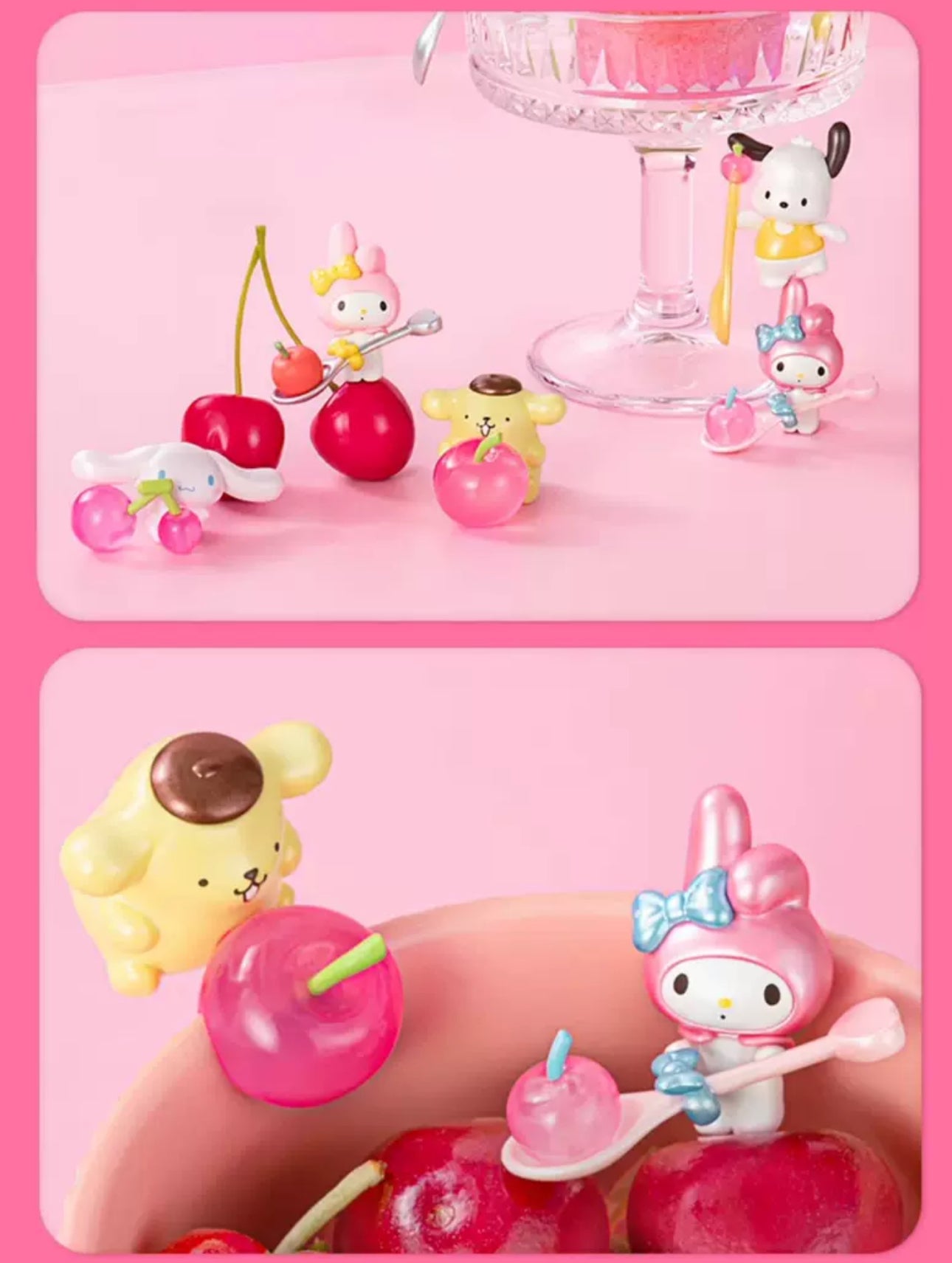 Sanrio Characters Sweet Cherry on Cup Beans Mini Series | Hello Kitty My Melody Kuromi Cinnamoroll Pompompurin Pochacco - Kawaii Collectable Toys Toy Collection KawaiiGiftLand