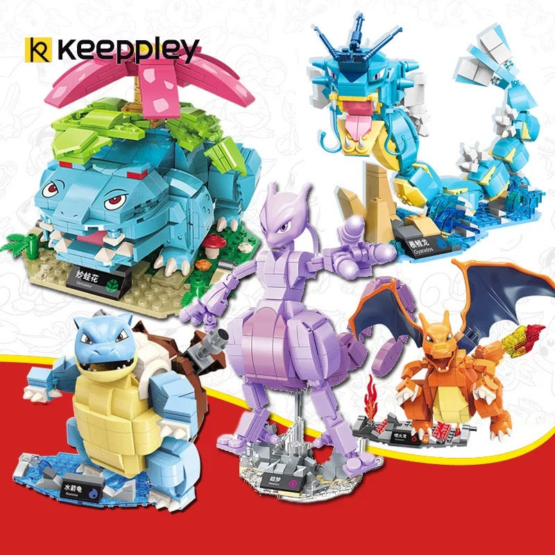 Pokemon Character Evolution Series Part 1 | Charizard Blastoise Venusaur Gyarados Mewtwo - Building Blocks Toy Collections