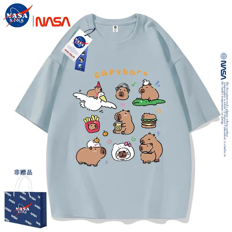 Cute Animals Capybara Style T-Shirt Series | Happy & Fun Daily Part2 - Kawaii Fashion Items for Child & Adult