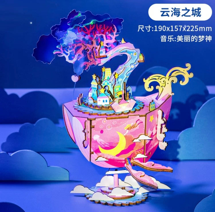 Craft Kits Wooden Music Box | Mystery Night Dreams - DIY Handmade Mini World Miniature Gift