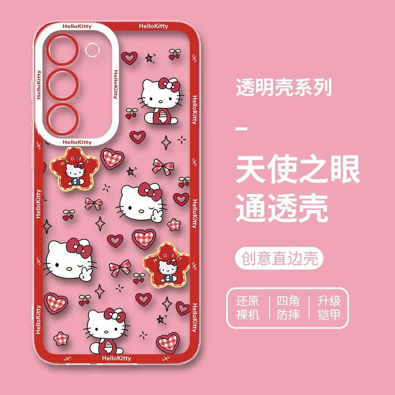 Japanese Cartoon Hello Kitty | Vintage Kitty Red Version - Phone Case Samsung Galaxy S26 S25 S24 S23 S22 S21 FE Ultra Edge