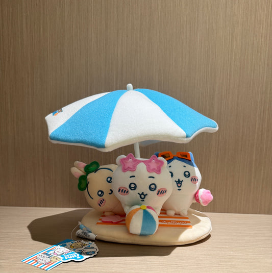 [Limited] ChiiKawa X Miniso Hot Summer Series | ChiiKawa Hachiware Usagi Under Sun Umbrella Sun Fun Plush Cute Doll - Kawaii Items Room Decoration Doll