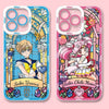 Japanese Cartoon Sailor Moon Phone Case Glass Window Style | Sailor Chibimoon Usagi Uranus - iPhone Case 7 8 PLUS SE2 XS XR X 11 12 13 14 15 16 16e 17 17e Pro Promax 12mini 13mini