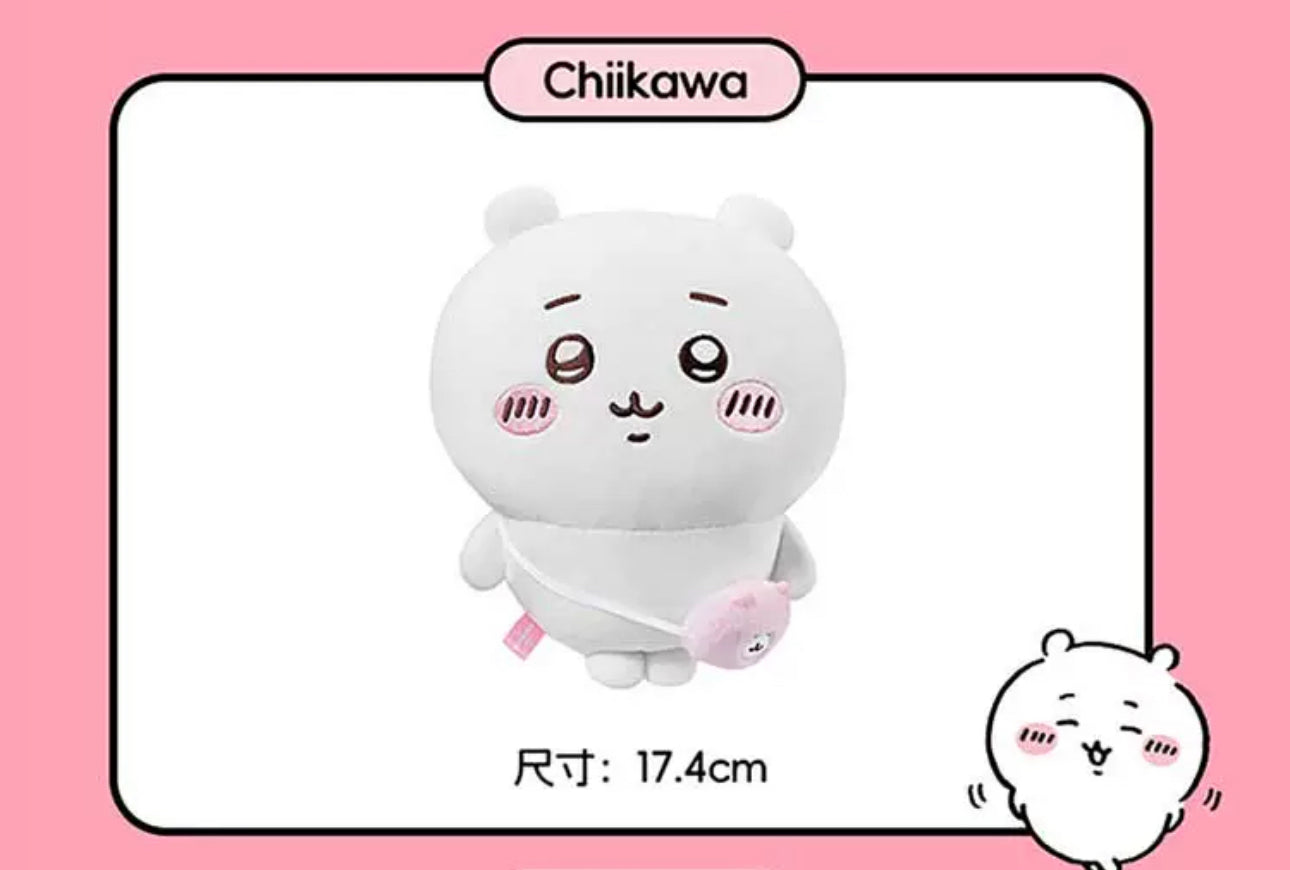 ChiiKawa X Miniso | ChiiKawa Hachiware Usagi Outing with Bag - 20cm Plush Doll Kawaii items Room Decoration doll KawaiiGiftLand