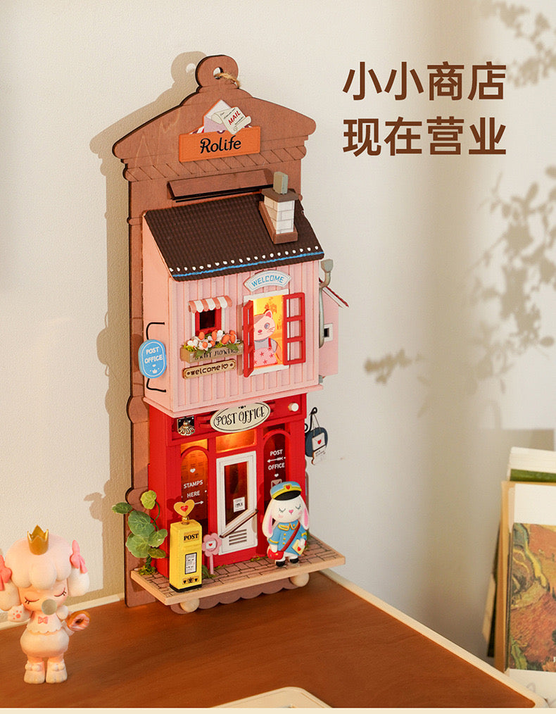 Craft Kits Wooden Hook Key Hanger | Animal Store - DIY Handmade Mini World Miniature Gift with LED Light Room Decoration