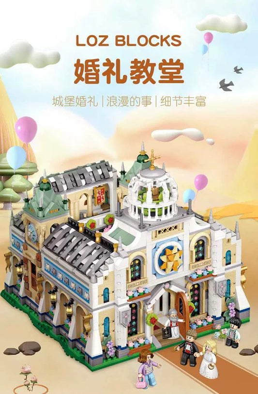 Loz Building Mini Block Wedding Theme | Wedding Chapel 3308pcs - Valentine Wedding Gift DIY Handmade Gift