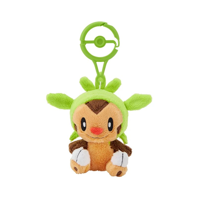 Japan Cartoon Pokemon Center Pokeball Keychain 6th & 7th Generation | Chespin Fennekin Froakie Rowlet Litten Popplio - Mascot Mini Plush Doll KawaiiGiftLand