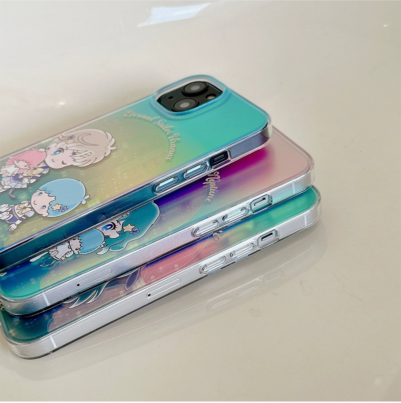 Japanese Cartoon iPhone Case with Strap | Laser Sailor Girl X Little Twin Stars Pochacco - iPhone CasePhone Case 7 8 PLUS SE2 XS XR X 11 12 13 14 15 Pro Promax 12mini 13mini