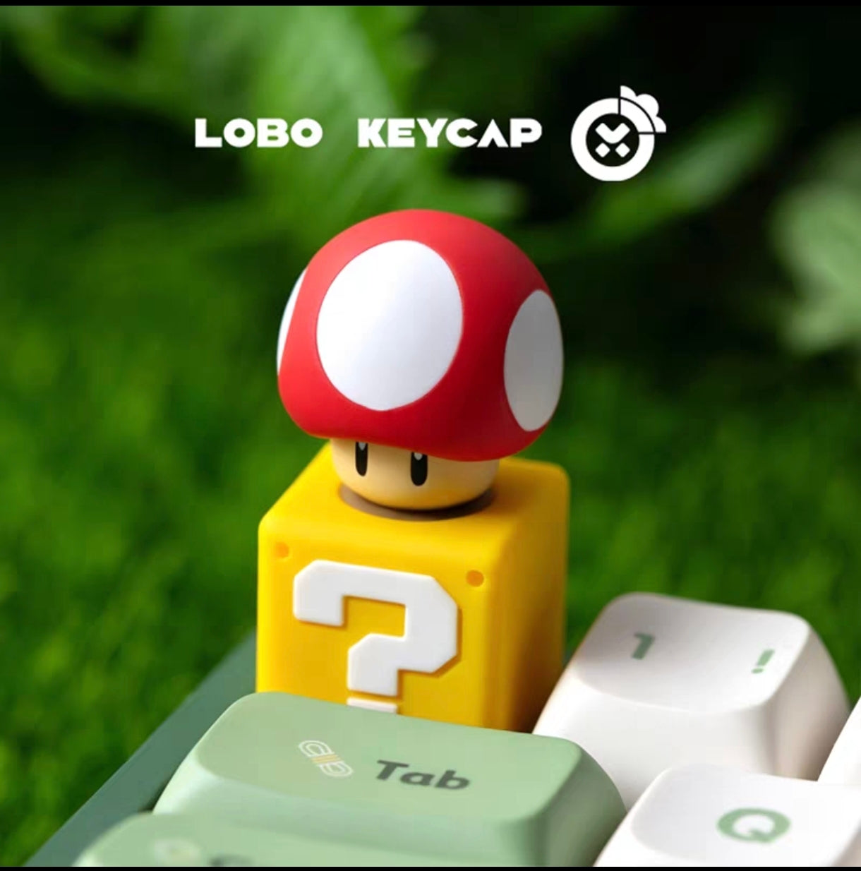 Lobo Keyboard Keycap Super Mario Retro Gaming Artisan Keycaps – Hand-Cast Resin Anime Keyboard Accessories & Desk Decor