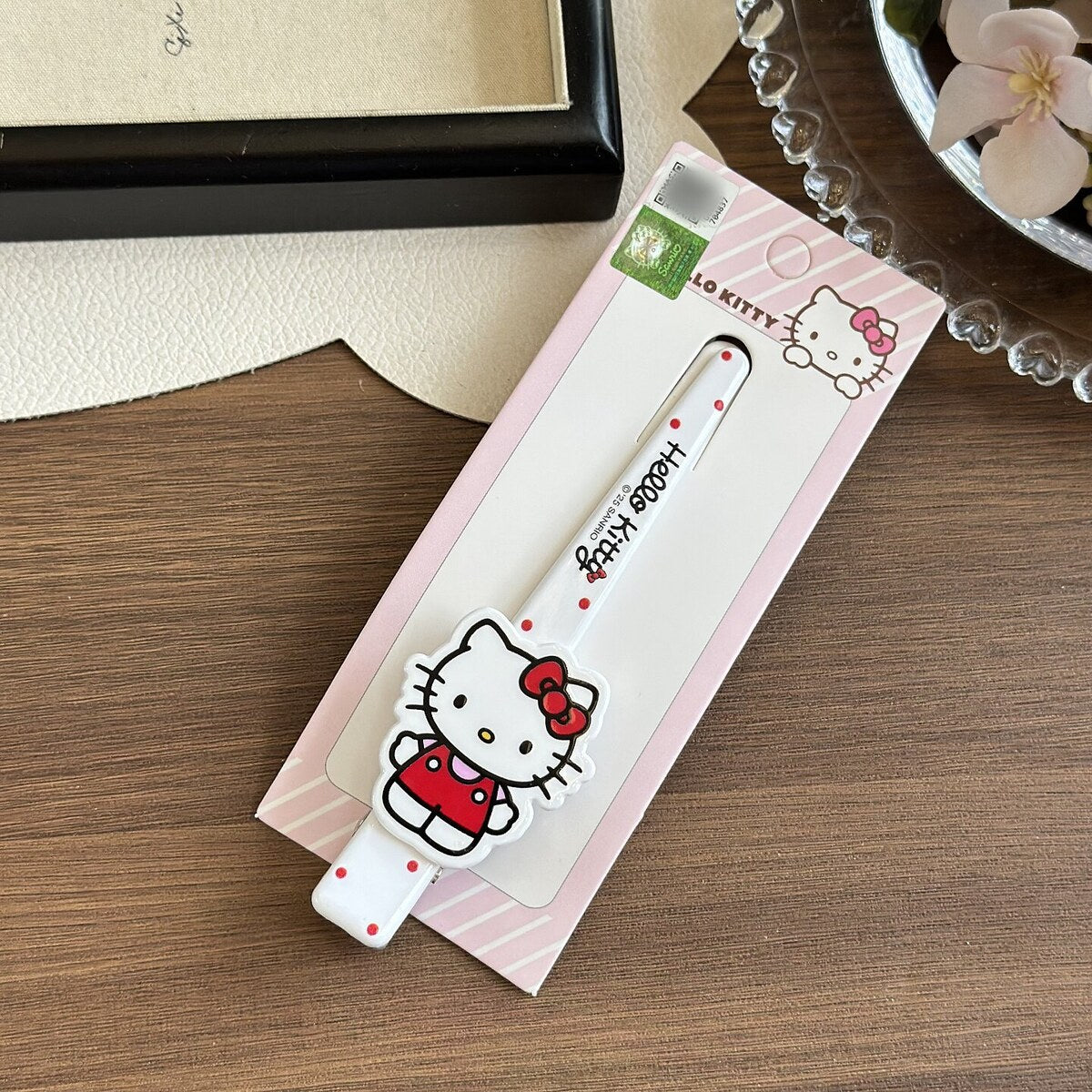 Hello Kitty polka dot long bar hair clip 12.5cm - Sanrio licensed hair accessory