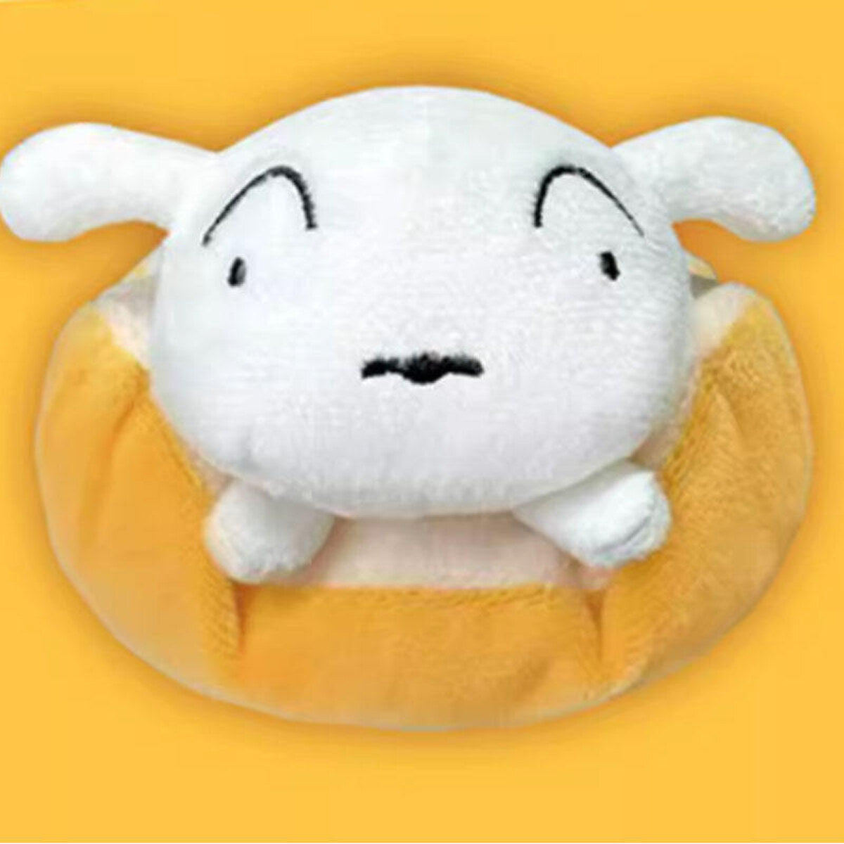 Hot Dog Shiro Happy Bucket confirmed plush pendant close-up