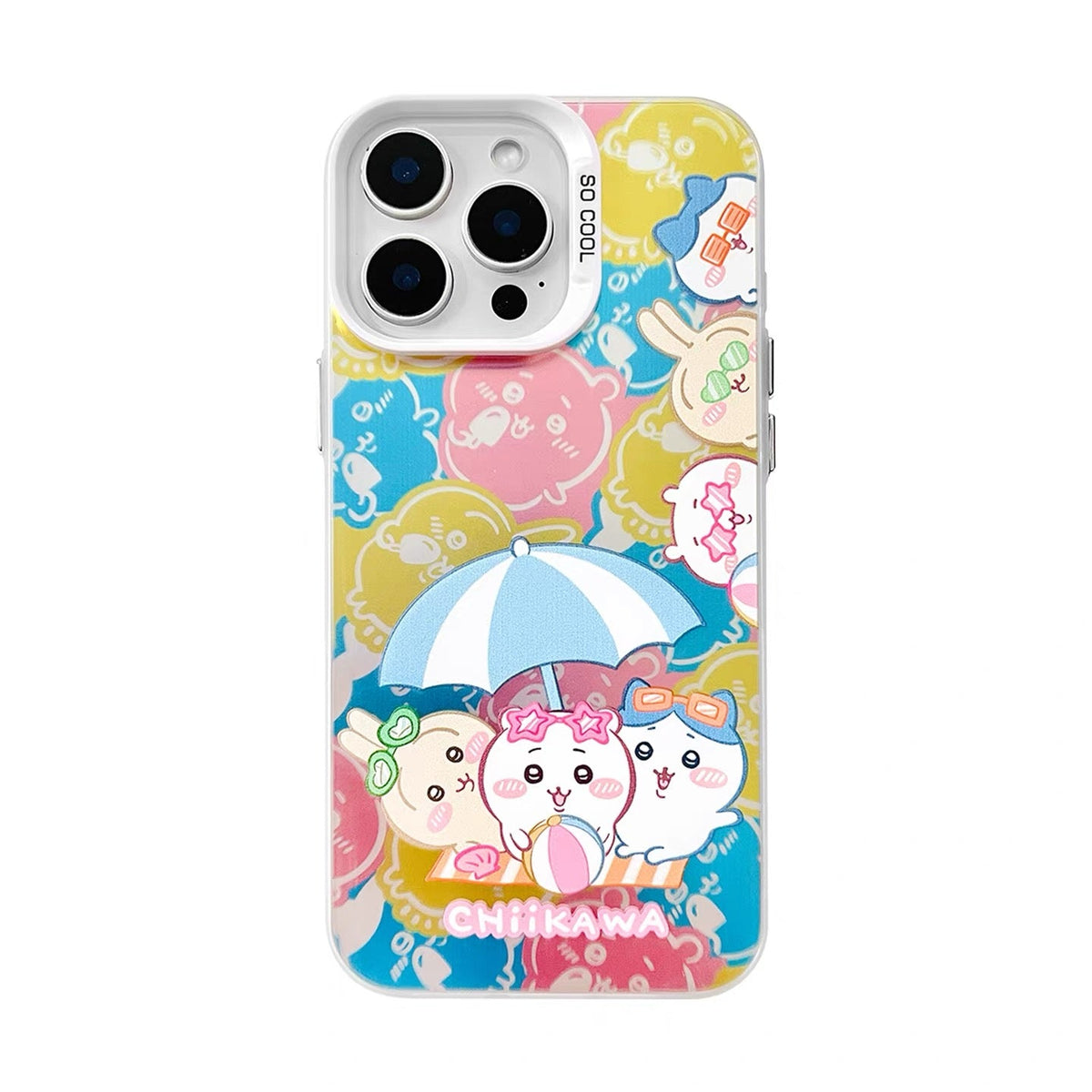 Japanese Cartoon ChiiKawa Summer Beach Time Laser Case | ChiiKawa Hachiware Usagi - Phone Case Samsung Galaxy S26 S25 S24 S23 S22 S21 FE Ultra Edge