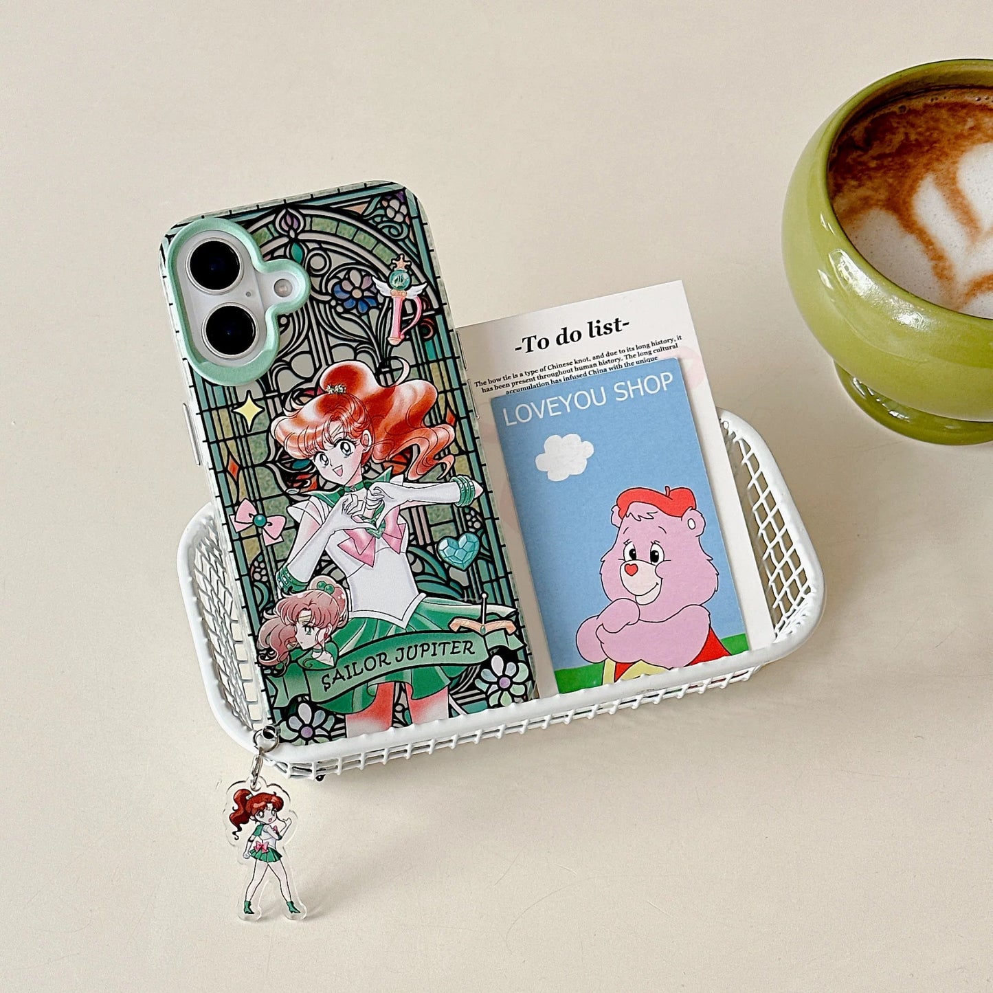 Japanese Cartoon Sailor Moon Phone Case with Strap Comic Version | Laser Glass Window Sailor Moon Mercury Mars Jupiter Venus - iPhone Case PLUS SE2 XS XR X 11 12 13 14 15 16 16e 17 17e Pro Promax 12mini 13mini