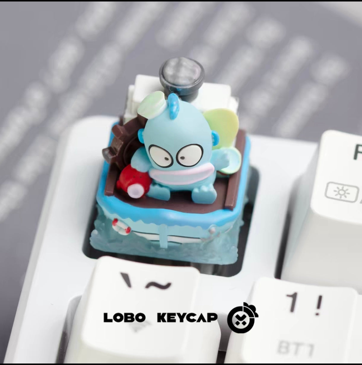 Lobo Sanrio Friends Kawaii Expression Artisan Keycaps – Hand-Cast Resin Mechanical Keyboard Accessories (Hello Kitty, Kuromi, My Melody, Pompompurin, Hangyodon)