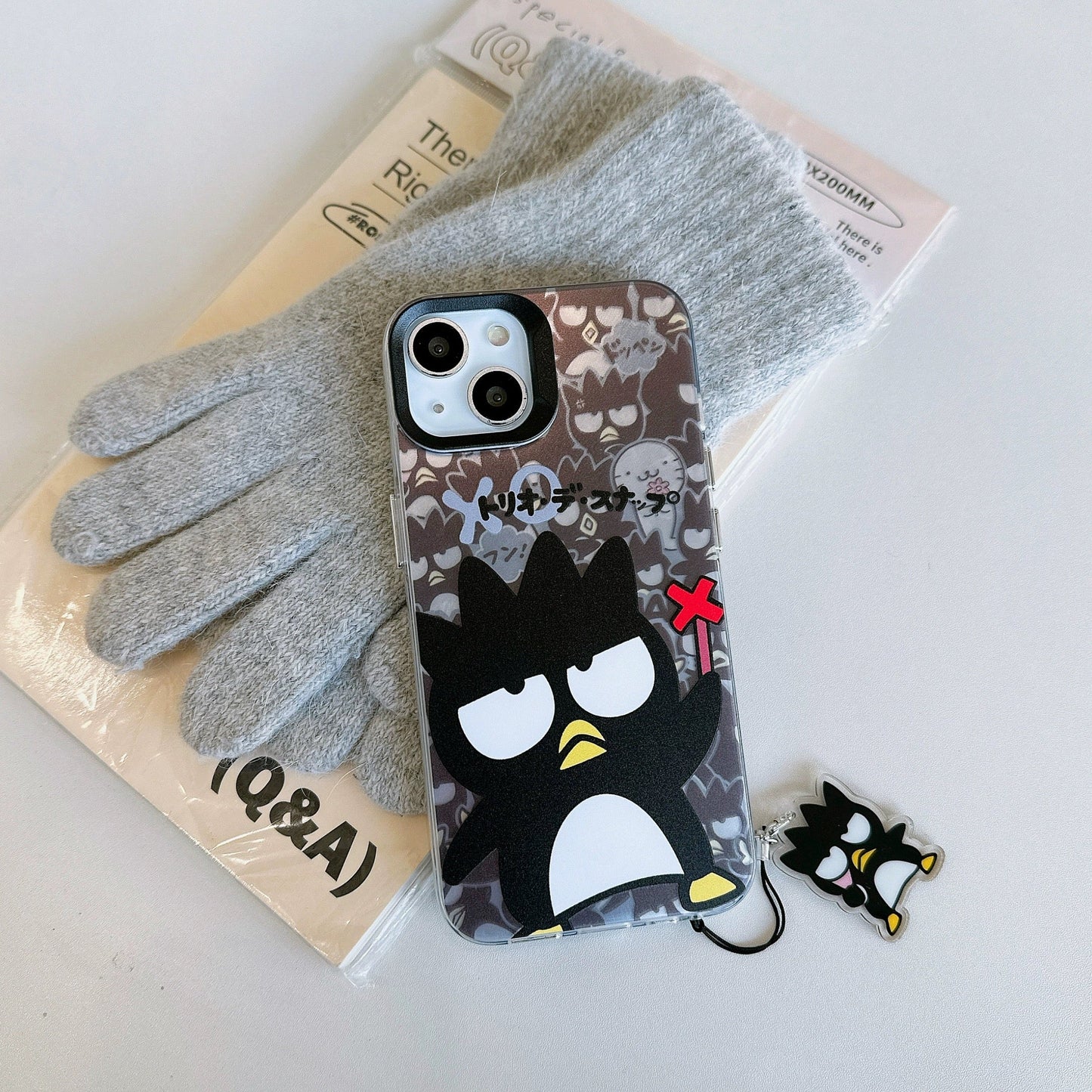 Japanese Cartoon iPhone Case with Strap | Laser Bad Badtz Maru Minna No Tabo - iPhone CasePhone Case  7 8 PLUS SE2 XS XR X 11 12 13 14 15 16 Pro Promax 12mini 13mini KawaiiGiftLand