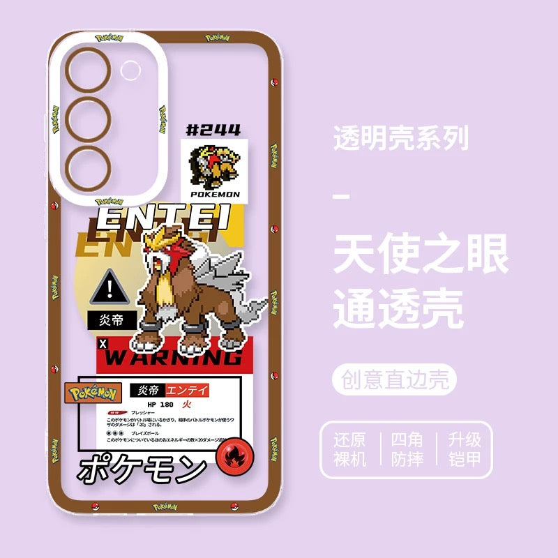 Japan Cartoon Pokemon Game Pixel Version | Ho-Oh Lugia Groudon Kyogre Entei Suicune Raikou Yveltal - Phone Case Samsung Galaxy S26 S25 S24 S23 S22 S21 FE Ultra Edge