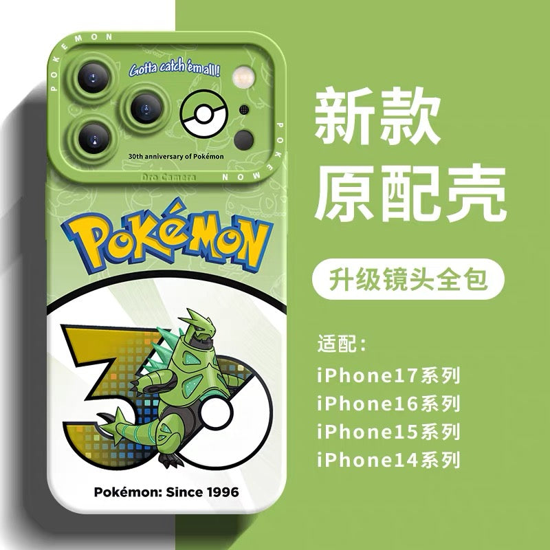 Japanese Cartoon Pokemon Silicone Case Pokemon 30 Anniversary Version Part29 | Roaring Moon Scream Tail Flutter Mane Great Tusk Iron Hands Iron Thorns Iron Jugulis Iron Valiant 8 Styles - iPhone Case 12 13 14 15 16 16e 17 17e 18 Pro Promax 12mini 13mini