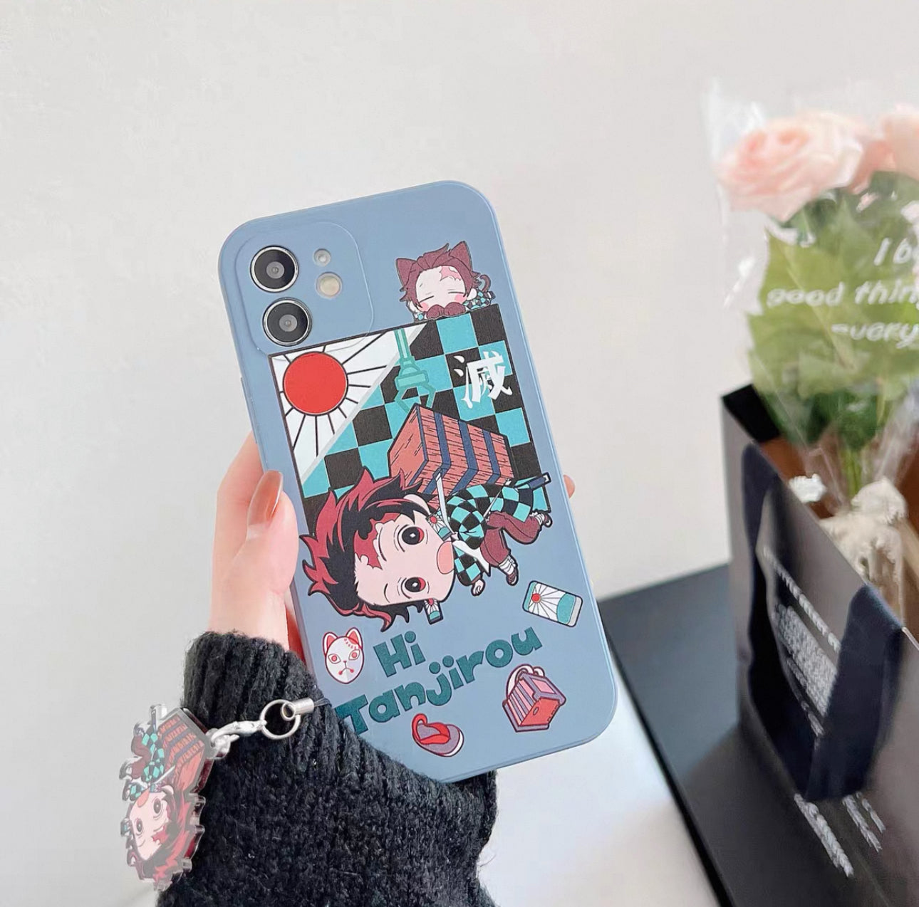 Japanese Anime Kimetsu no Yaiba Demon Slayer Pick Up Version | Tanjiro Zenitsu Inosuke Nezuko - iPhone Case PLUS SE2 XS XR X 11 12 13 14 15 16 Pro Promax 12mini 13mini KawaiiGiftLand
