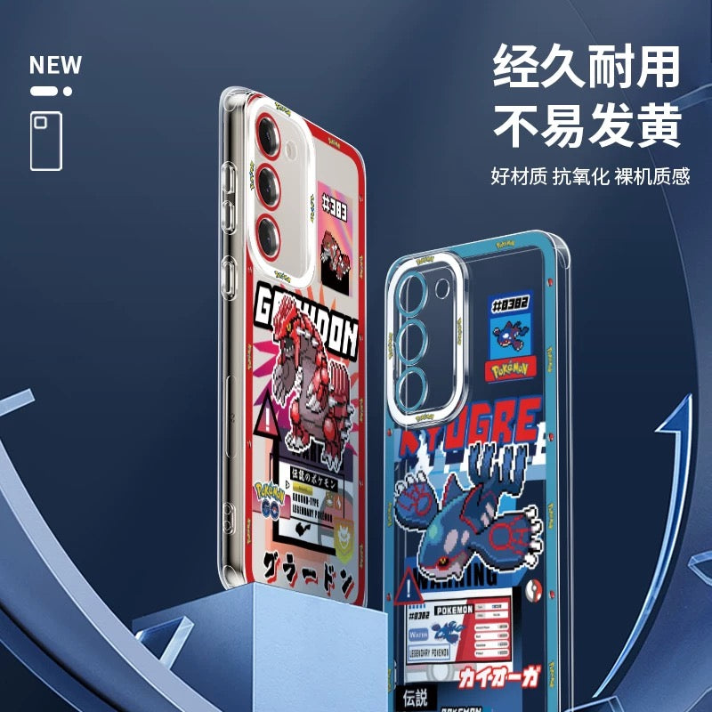 Japan Cartoon Pokemon Game Pixel Version | Ho-Oh Lugia Groudon Kyogre Entei Suicune Raikou Yveltal - Phone Case Samsung Galaxy S26 S25 S24 S23 S22 S21 FE Ultra Edge