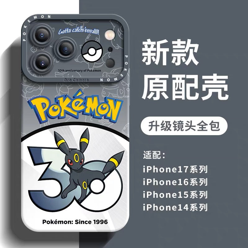 เคสซิลิโคนลายการ์ตูนญี่ปุ่น Pokemon รุ่นครบรอบ 30 ปี ตอนที่ 18 | อีวุยร่างพัฒนา Flareon Vaporeon Jolteon Espeon Umbreon Leafeon Glaceon Sylveon 8 สไตล์ - เคสโทรศัพท์ Samsung Galaxy S26 S25 S24 S23 FE Ultra Edge