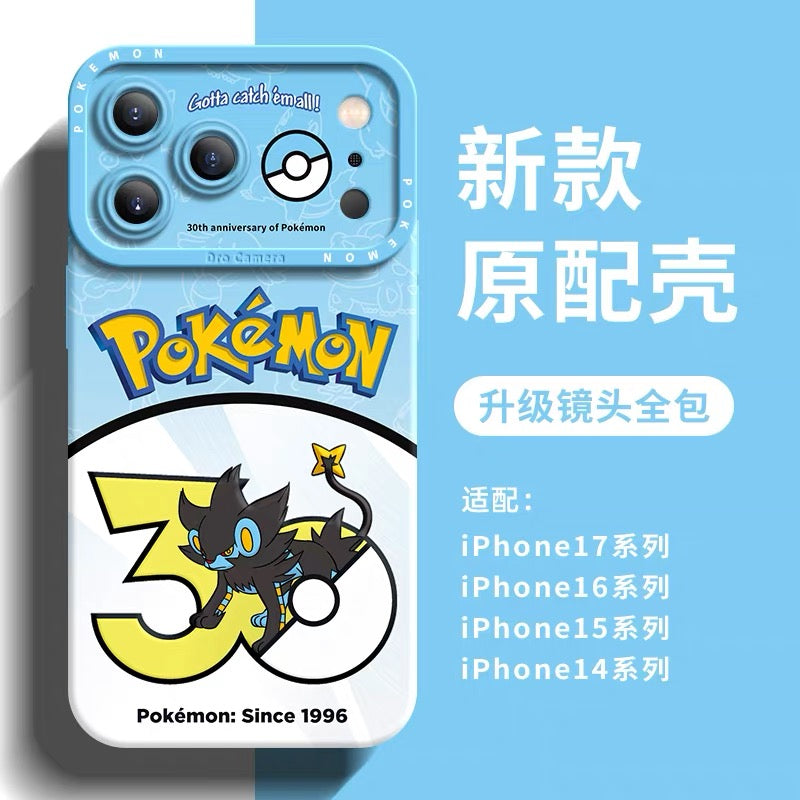 Japanese Cartoon Pokemon Silicone Case Pokemon 30周年記念版 Part19 | ジラーチ トゲキッス レントラー デオキシス ジバコイル ロトム エルフーン チラーミィ 8スタイル - iPhoneケース PLUS SE2 XS XR X 11 12 13 14 15 16 16e 17 17e Pro Promax 12mini 13mini