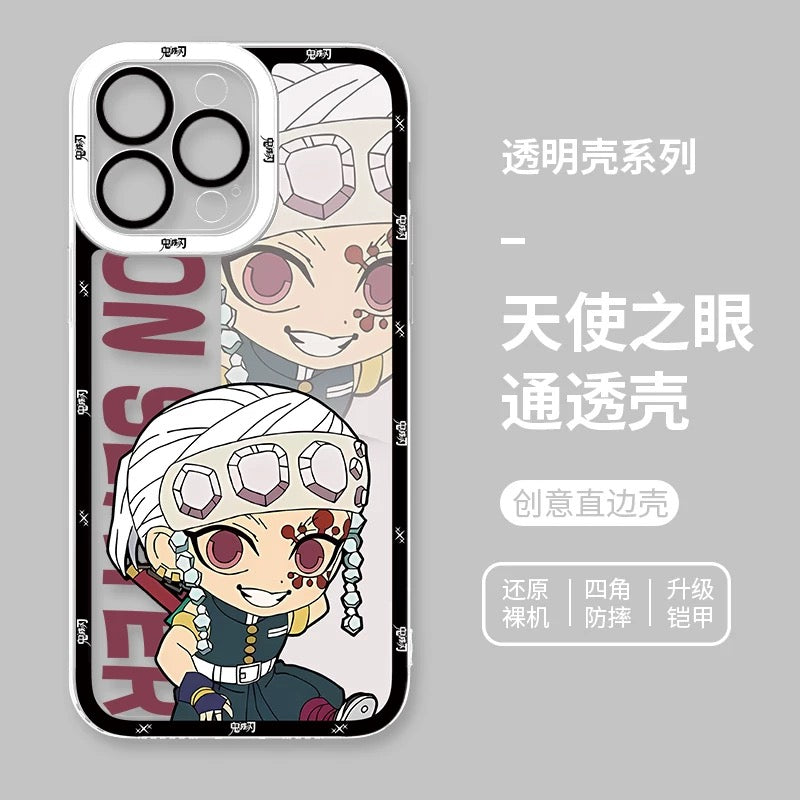 Japanese Anime Kimetsu no Yaiba Demon Slayer Cute Style | Kocho Shinobu Tsuyuri Kanao Himejima Gyoumei Sanemi Giyuu Tomioka Iguro Obanai Uzui Tengen - iPhone Case PLUS SE2 XS XR X 11 12 13 14 15 16 16e 17 17e Pro Promax 12mini 13mini