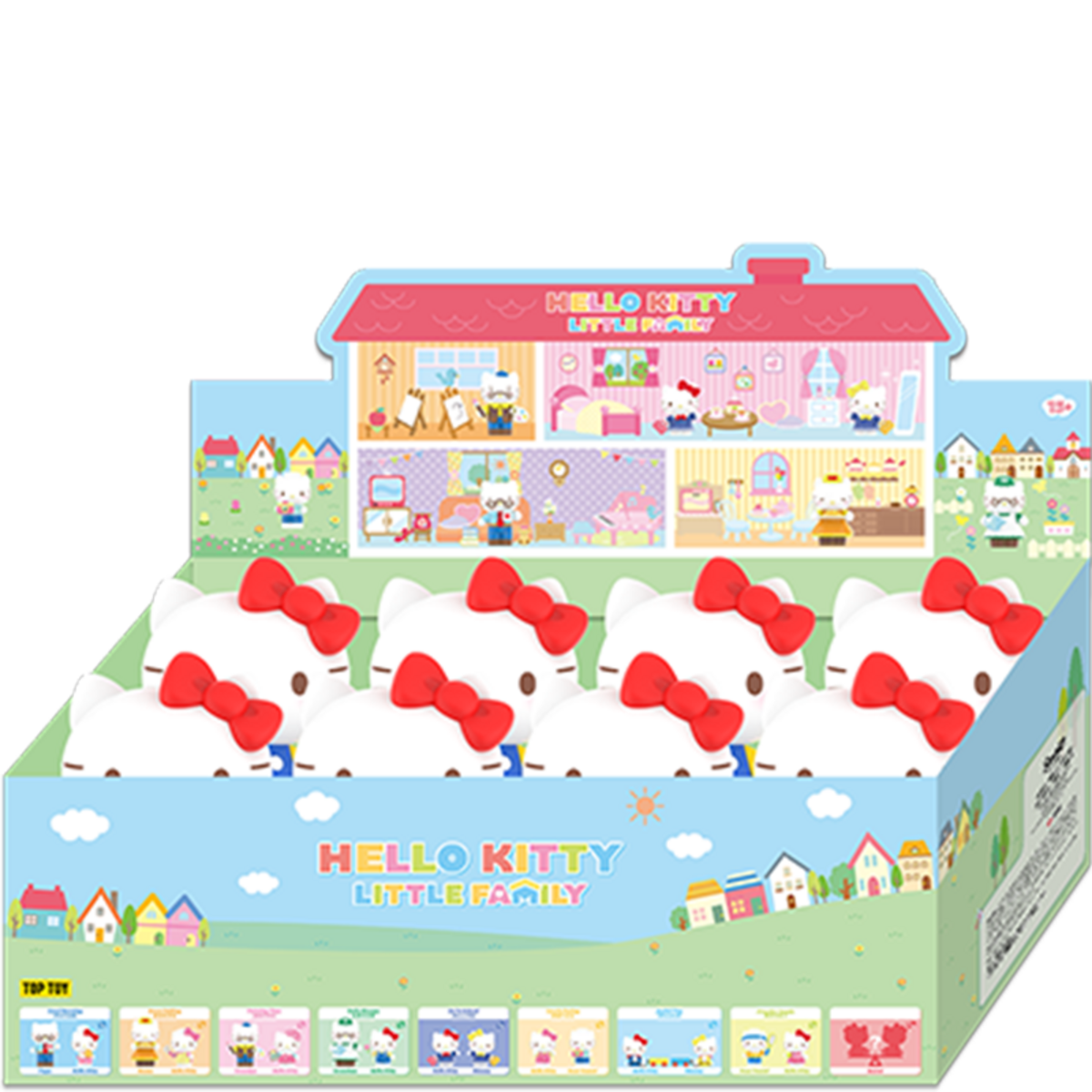 TOP TOY Hello Kitty Little Family Series - full display case of 8 blind boxes