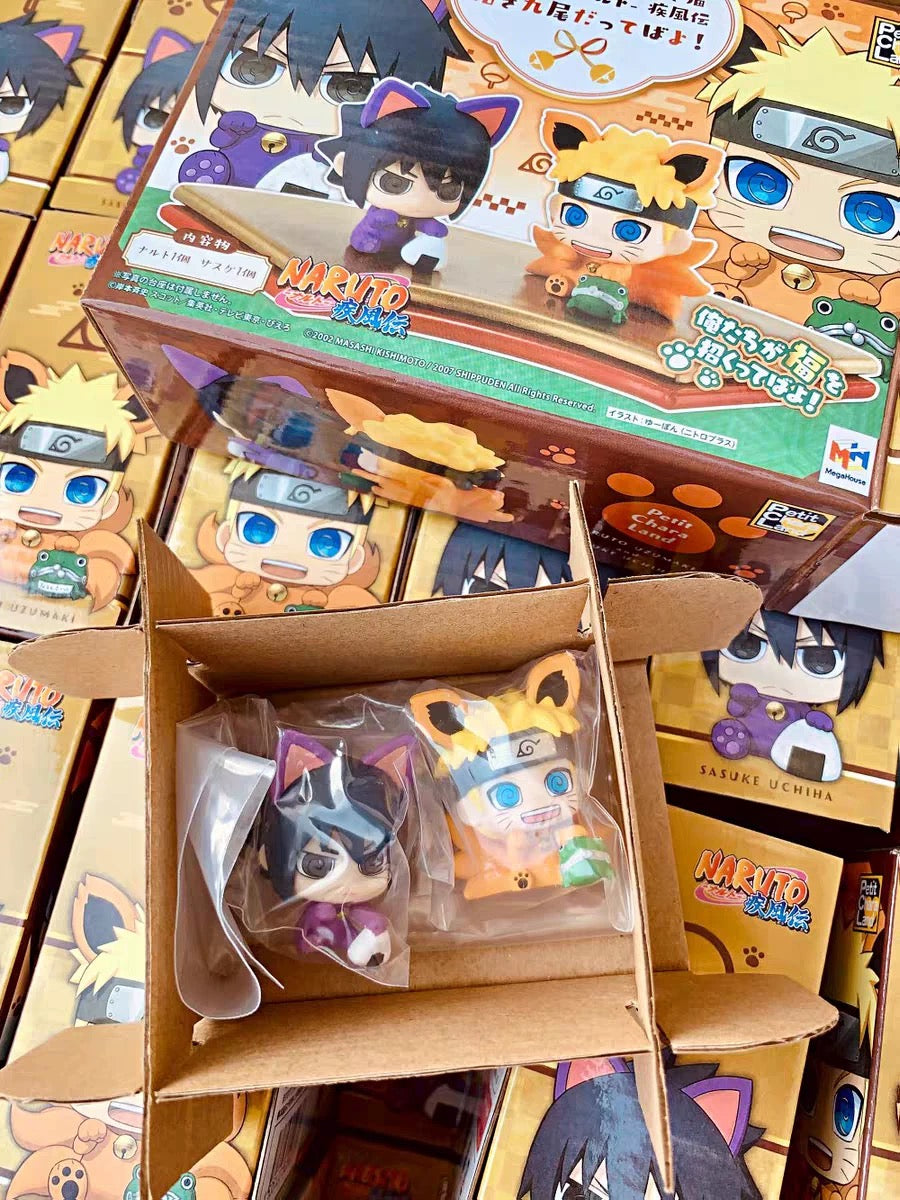 MegaHouse X Naruto Ninja Special Edition | Naruto Shippuuden Maneki Version Kurama Naruto Lucky Cat Sasuke - Figure Collectable Toys