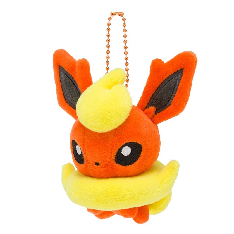 Japan Cartoon Pokemon Center Eevee Evolution Evolve Keychain | Eevee Vaporeon Jolteon Flareon Espeon Umbreon Leafeon Glaceon Sylveon - Mascot Mini Plush Doll KawaiiGiftLand