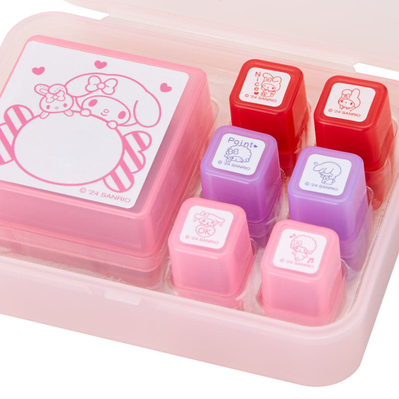 Sanrio Japan My Melody Stamp Set with Oil Ink - Kawaii Stationery KawaiiGiftLand