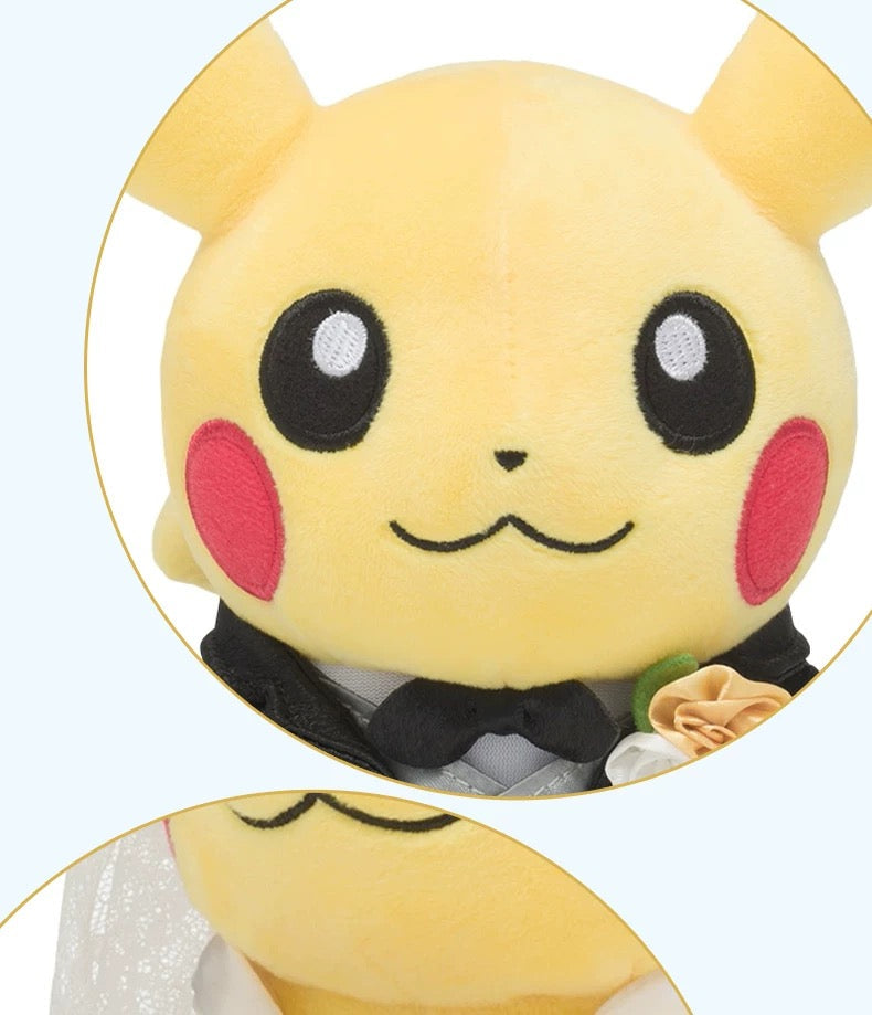 Japan Cartoon Pokemon Center Garden Wedding Version | Male Pikachu & Female Pikachu - Mascot Plush Doll Kawaii Decoration Wedding Gift KawaiiGiftLand