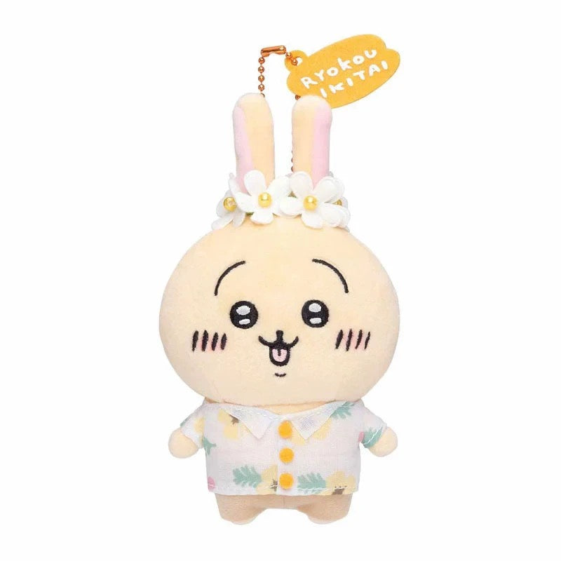 Japan Chiikawa X Travel Series| ChiiKawa Hachiware Usagi - Mini Plush Doll Keychain KawaiiGiftLand
