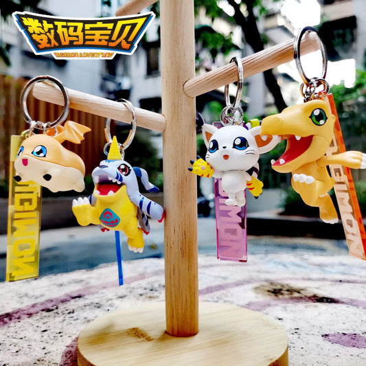 Digimon Adventure Digital Monster Keychain I Agumon Gabumon Gomamon Patamon Tailmon - Figures Toy Collections Bag Charm