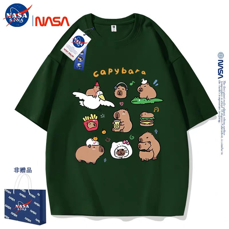 Cute Animals Capybara Style T-Shirt Series | Happy & Fun Daily Part2 - Kawaii Fashion Items for Child & Adult