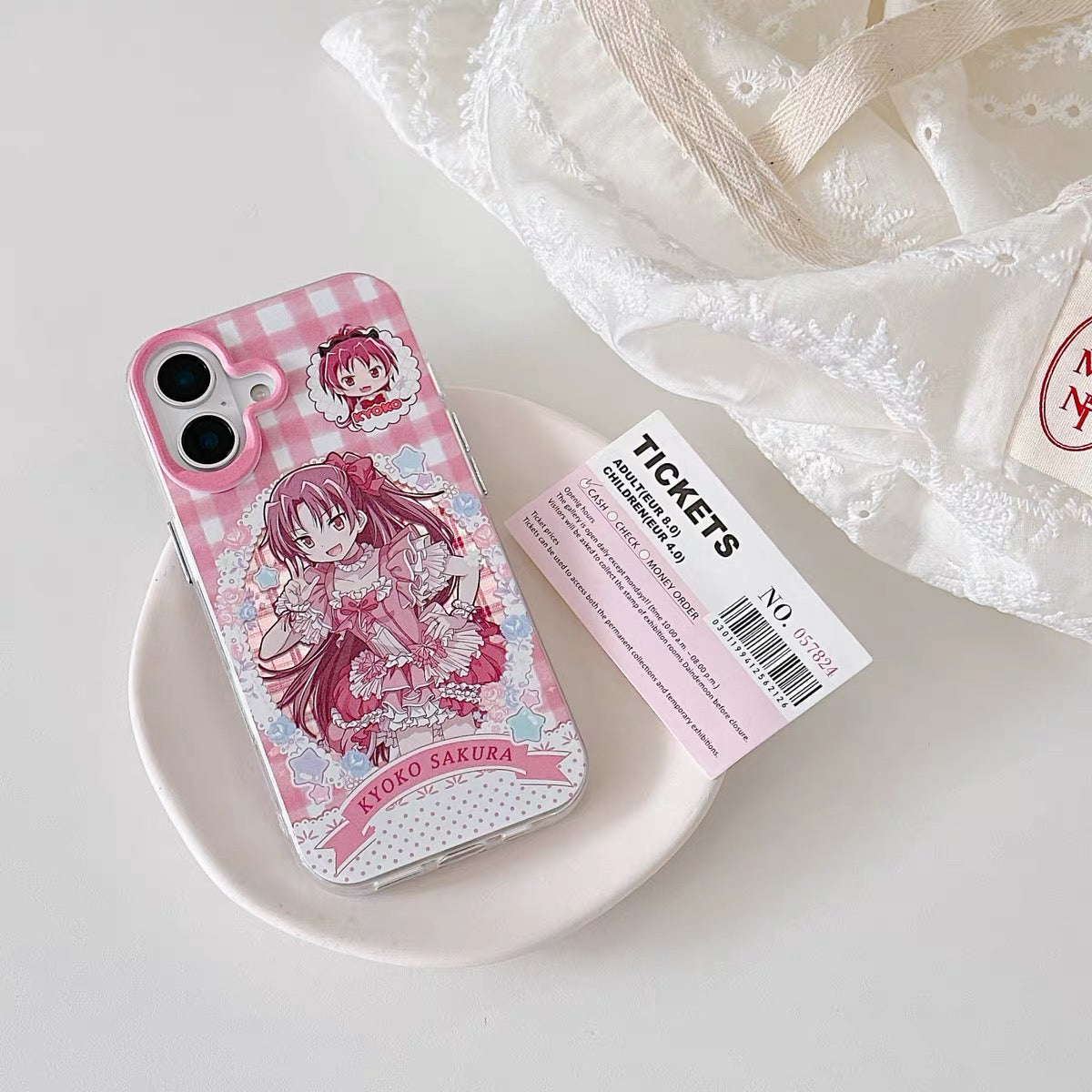 เคสเลเซอร์การ์ตูนญี่ปุ่น Puella Magi Madoka Magica เวอร์ชั่นชุดโลลิต้า | มาโดกะ มิกิ โทโมเอะ ซากุระ อาเคมิ - เคส iPhone PLUS SE2 11 12 13 14 15 16 16e 17 17e Pro Promax 12mini 13mini