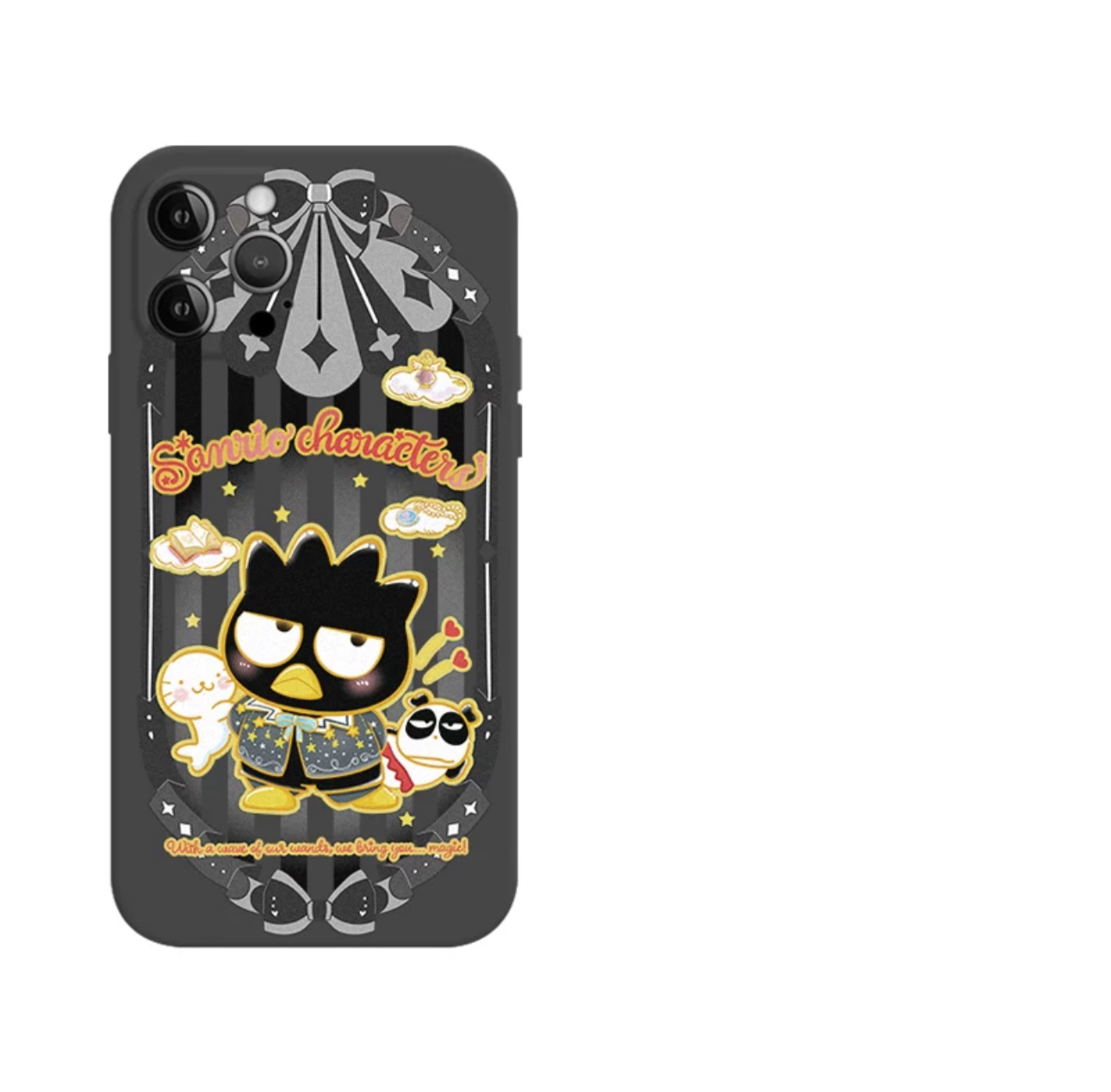 Japanese Cartoon Sanrio Magic School | Bad Badtz Maru XO Laser Colour Clear - iPhone Case 11 12 13 14 15 16 Pro Promax KawaiiGiftLand
