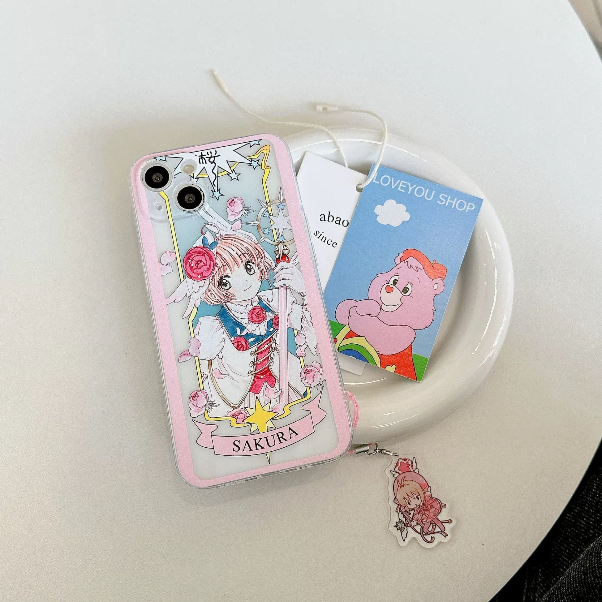 CardCaptorSakura Card Version Part 3 | Purple Flower & Rose - iPhone Case 6 7 8 PLUS SE2 XS XR X 11 12 13 14 15 16 Pro Promax 12mini 13mini KawaiiGiftLand