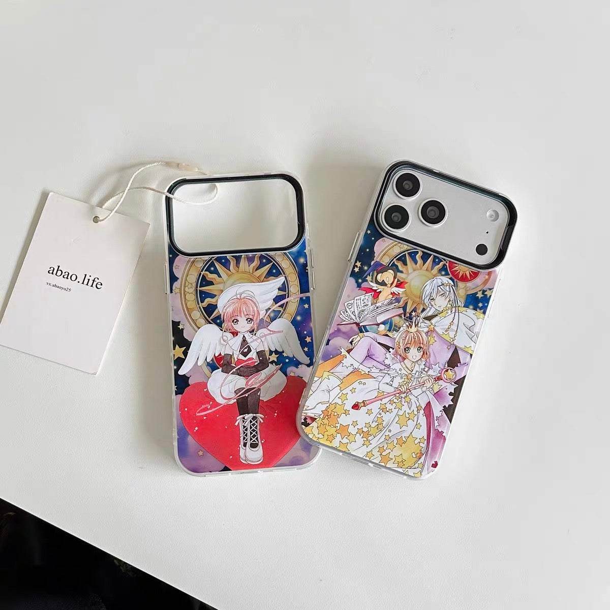 CardCaptorSakura Retro Comic Laser Case | ชุดคอสเพลย์สไตล์ราชินีและนางฟ้า - เคสโทรศัพท์ Samsung Galaxy S26 S25 S24 S23 S22 S21 FE Ultra Edge