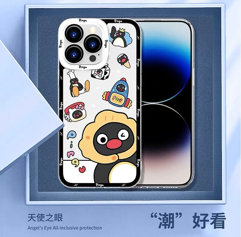 เคสไอโฟนลายการ์ตูนเพนกวินสุดน่ารัก Pingu & Friends 8 สไตล์ สำหรับ iPhone SE2 XS XR X 11 12 13 14 15 16 16e 17 17e Pro Promax 12mini 13mini