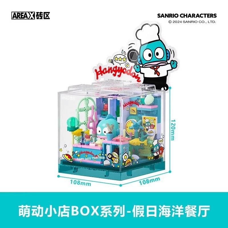 Sanrio Characters Cube Shop |  Hello Kitty Kuromi Cinnamoroll Pompompurin Pochacco Hangyodon - Building Blocks Toy Collections KawaiiGiftLand