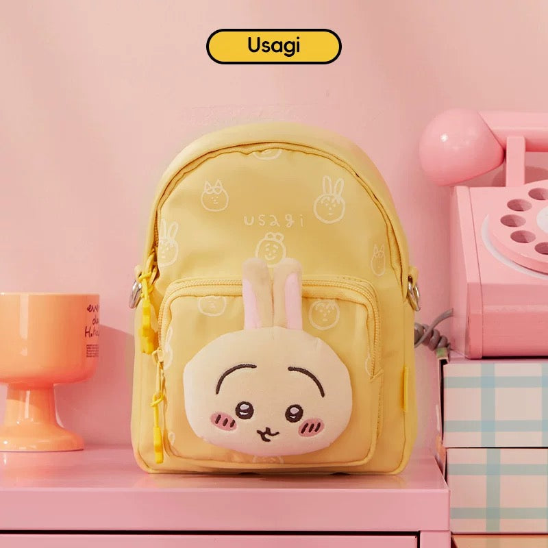 ChiiKawa X Miniso | ChiiKawa Hachiware Usagi Plush Head Mini Shoulder Bag - Kawaii Item Plush Cute Decoration KawaiiGiftLand